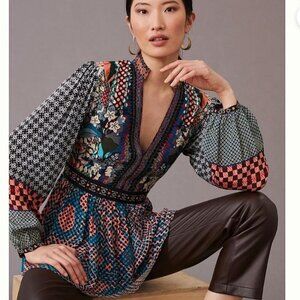 Anthropologie X Bhanuni By Jyoti Ronika Babydoll Tunic Blouse